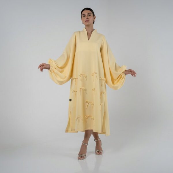 Yellow Crepe Dress with Soft Details